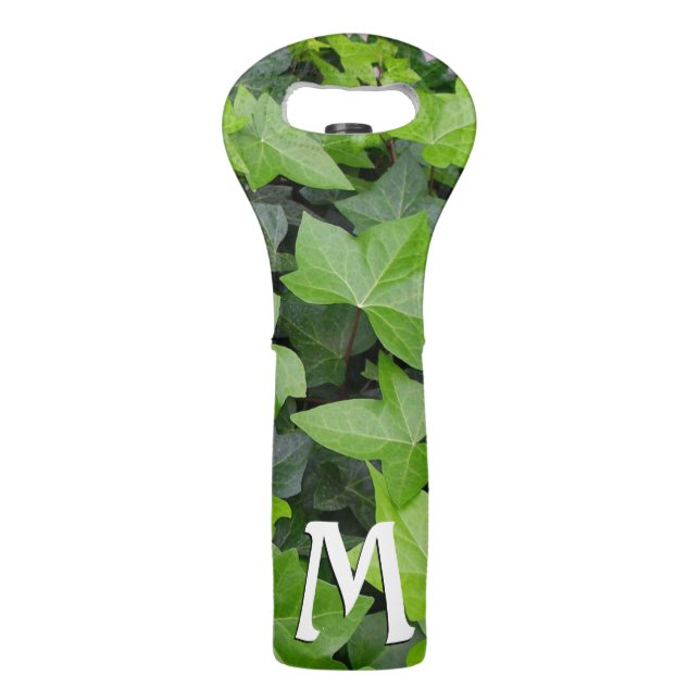 Green Ivy Botanical Print Wine Bag (Front)