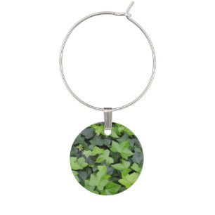 Green Ivy Botanical Print Wine Charm