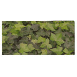 Green Ivy Botanical Print Wood Flash Drive