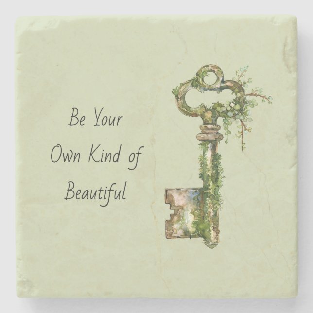 Green Ivy Key  Stone Coaster (Front)