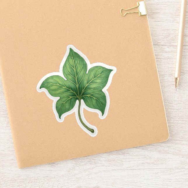 Green Ivy Leaf Botanical Sticker (Notebook)