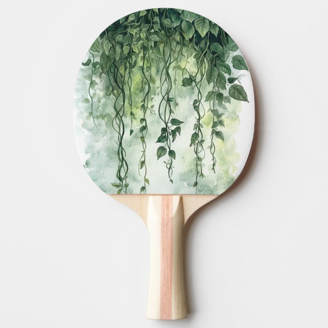 Green Ivy Leopard  Ping Pong Paddle (Front)