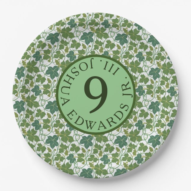 Green Ivy Paper Plates (Front)