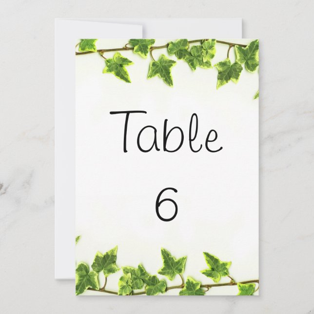 Green Ivy - Table Numbers (Front)