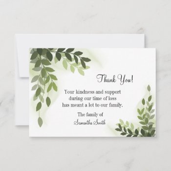 Green Ivy Thank You Funeral Card  Bereavement Card by AJsGraphics at Zazzle