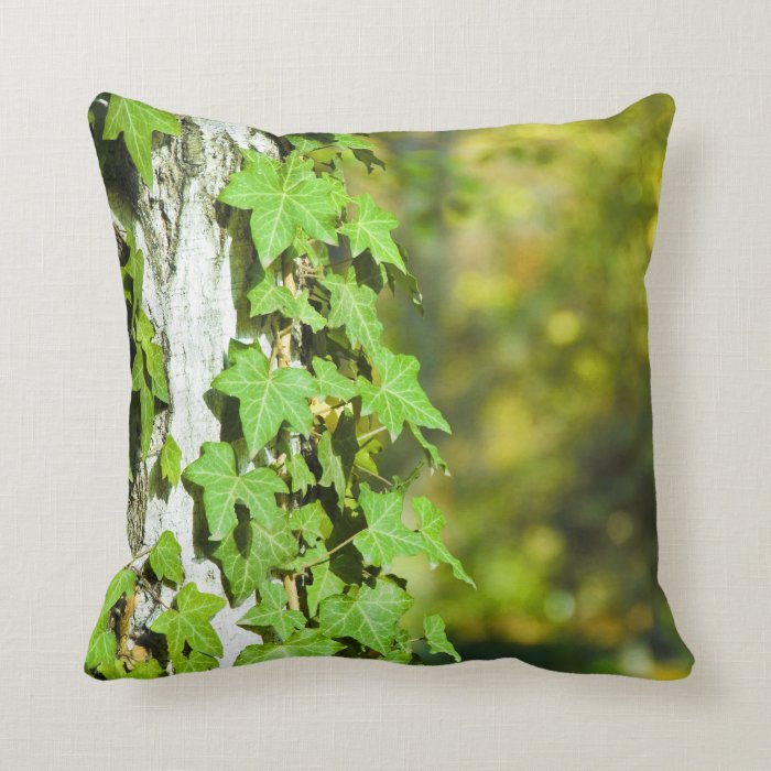 green ivy throw pillow