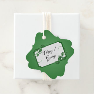 Green Ivy with names Favor Tags