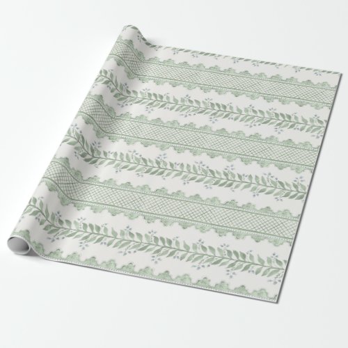 Green Ivystripes Wrapping Paper