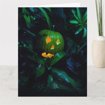 Green Jack O Lantern Halloween Card Big by erinphotodesign at Zazzle