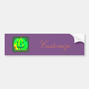 Green Jack o'lantern Halloween Thunder_Cove Bumper Sticker