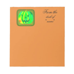 Green Jack o'lantern Halloween Thunder_Cove Notepad