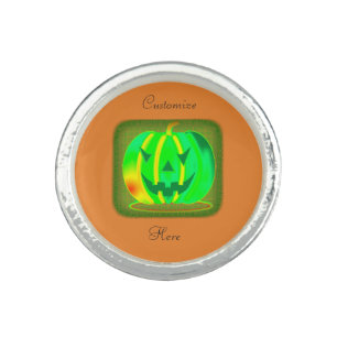 Green Jack o'lantern Halloween Thunder_Cove Ring