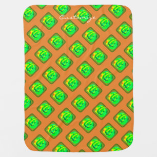 Green Jack o'lantern Halloween Thunder_Cove Swaddle Blanket
