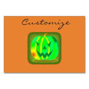 Green Jack o'lantern Halloween Thunder_Cove Table Number