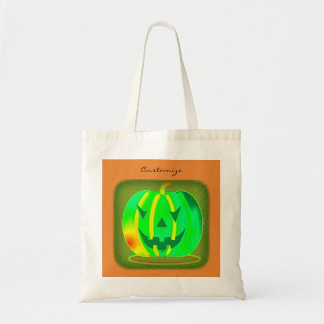 Green Jack o'lantern Halloween Thunder_Cove Tote Bag (Front)