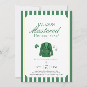 Green Jacket Golf 1st Birthday  Invitation
