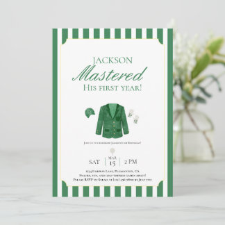Green Jacket Golf First Birthday Invitation