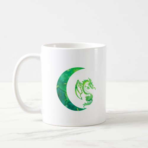 Green Jade Moon and Dragon Coffee Mug