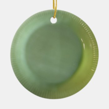 Green Jadeite Plate Ceramic Ornament by WackemArt at Zazzle