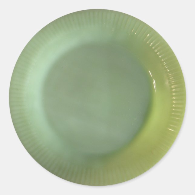 Green Jadeite Plate Classic Round Sticker (Front)