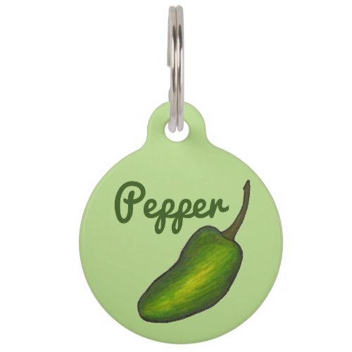 Green Jalapeo Hot Pepper Personalized My Name Is Pet Name Tag