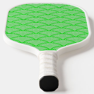 Green Japanese waves pattern Pickleball Paddle