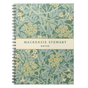 Green Jasmine Botanical Pattern Notebook