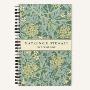 Green Jasmine Botanical Pattern Sketchbook Notebook