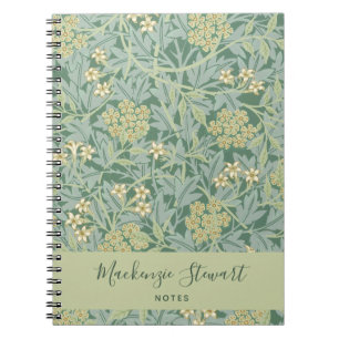 Green Jasmine Floral Pattern Notebook