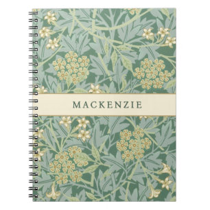 Green Jasmine Floral Pattern Notebook