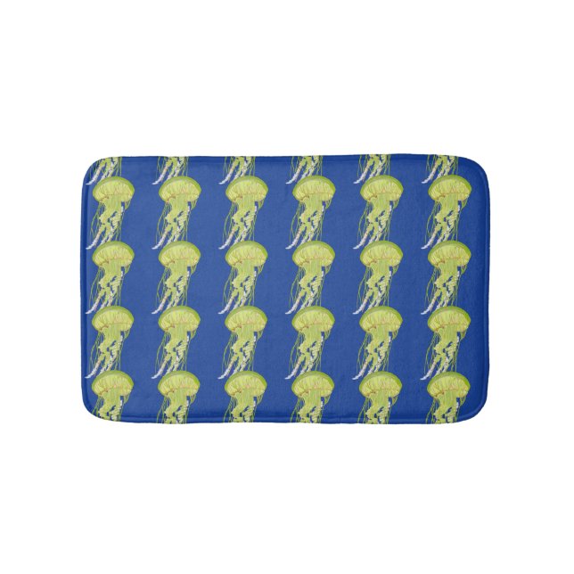 Green Jelly Fish Bathroom Mat (Front)