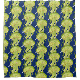 Green Jelly Fish Shower Curtain