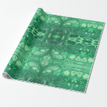 Green jewel tone abstract turtle kaliedoscope wrapping paper