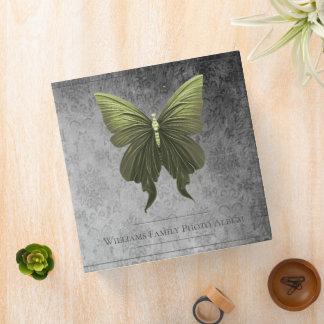 Green Jeweled Butterfly Family Photo Album 3 Ring Binder