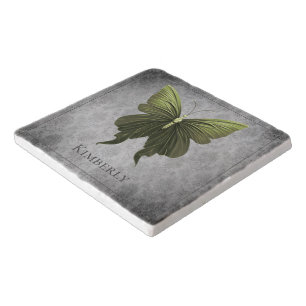 Green Jeweled Butterfly Trivet