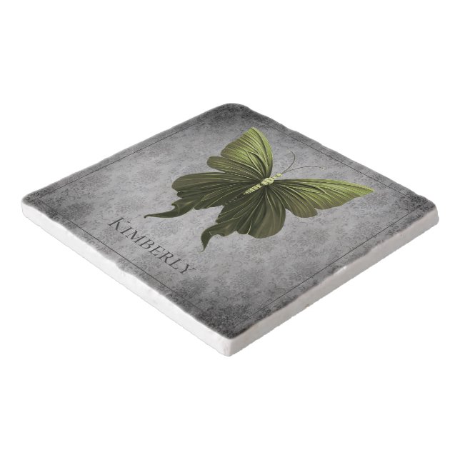 Green Jeweled Butterfly Trivet (Corner)