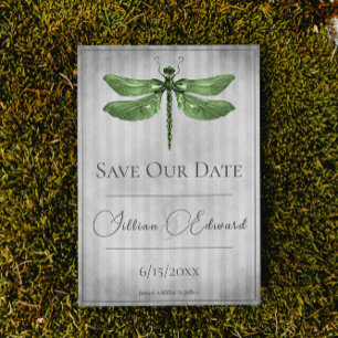 Green Jeweled Dragonfly Save the Date Announcement