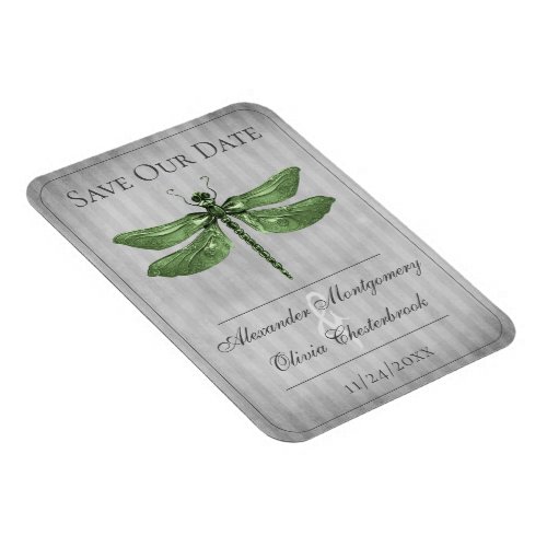 Green Jeweled Dragonfly Save the Date Magnet