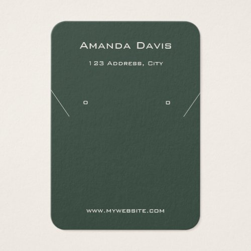 Green jewelry earrings photo QR display card