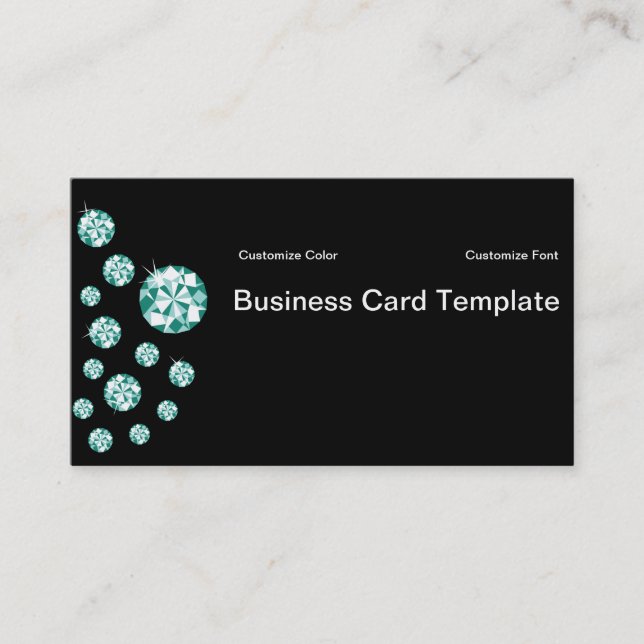 Green Jewels Emerald Business Cards (Front)