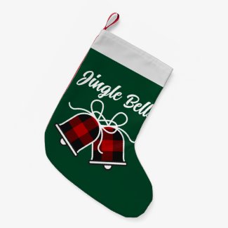 Green Jingle Bells & Buffalo Plaid Christmas Bell