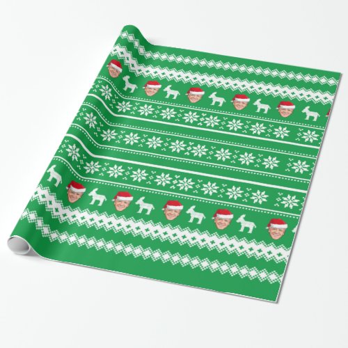 Green Joe Biden Christmas Wrapping Paper