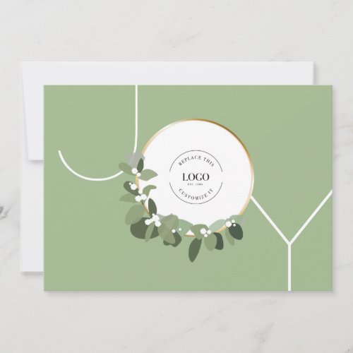 Green Joy Corporate logo Christmas Holiday Card