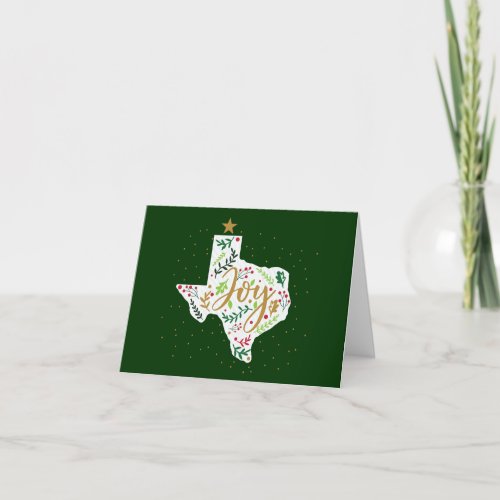 Green Joy Holiday Leaves Texas Shape Photo