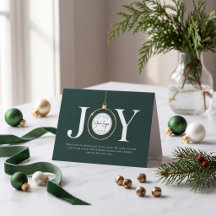 Green JOY Ornament Corporate Holiday