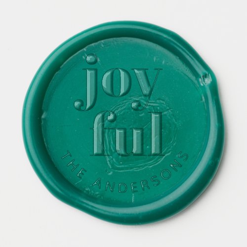Green Joyful Monogram Christmas Wax Seal Sticker