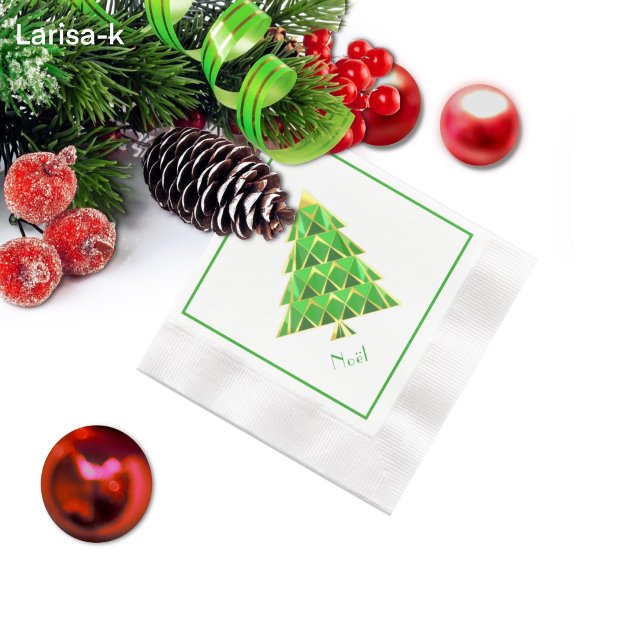 Green Joyoux Noel Paper Napkin (Creator Uploaded)