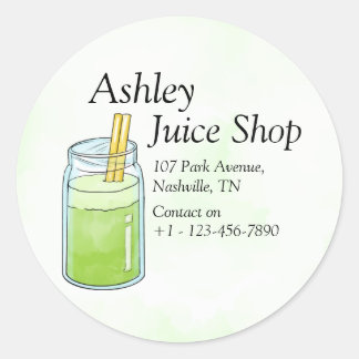 Green Juice Business Design of Classic Round Sticker