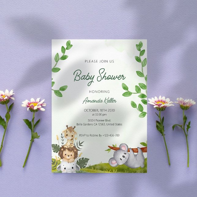 Green Jungle Baby Shower Invitation (Creator Uploaded)