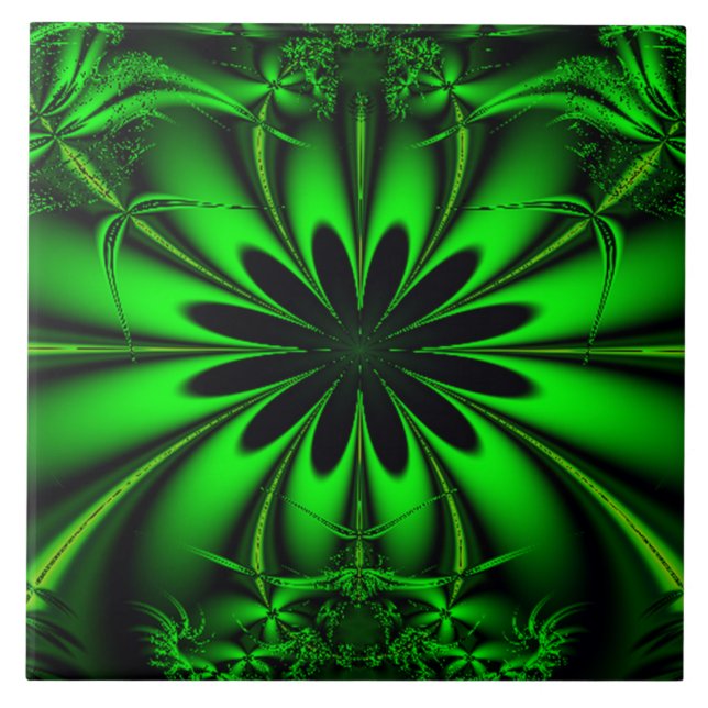 Green Jungle Ceramic Tile (Front)